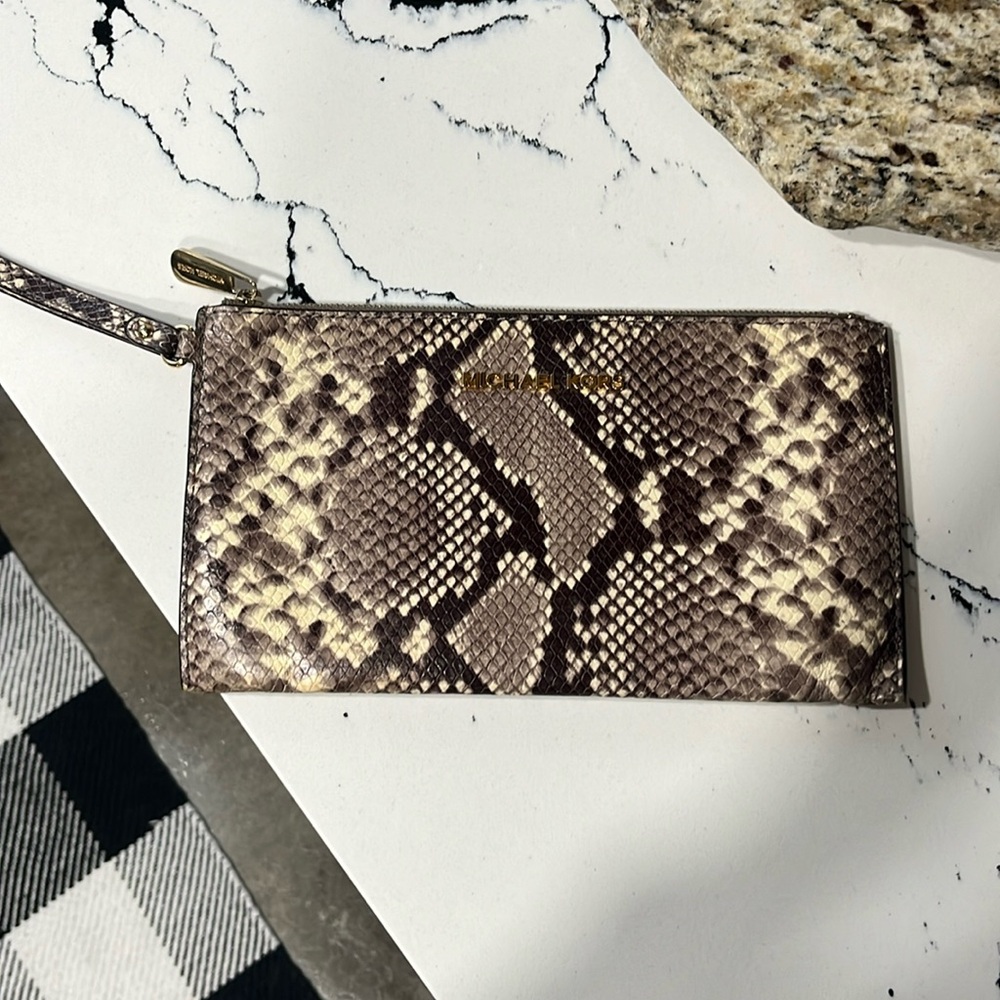 Faux Snake Skin Wristlet